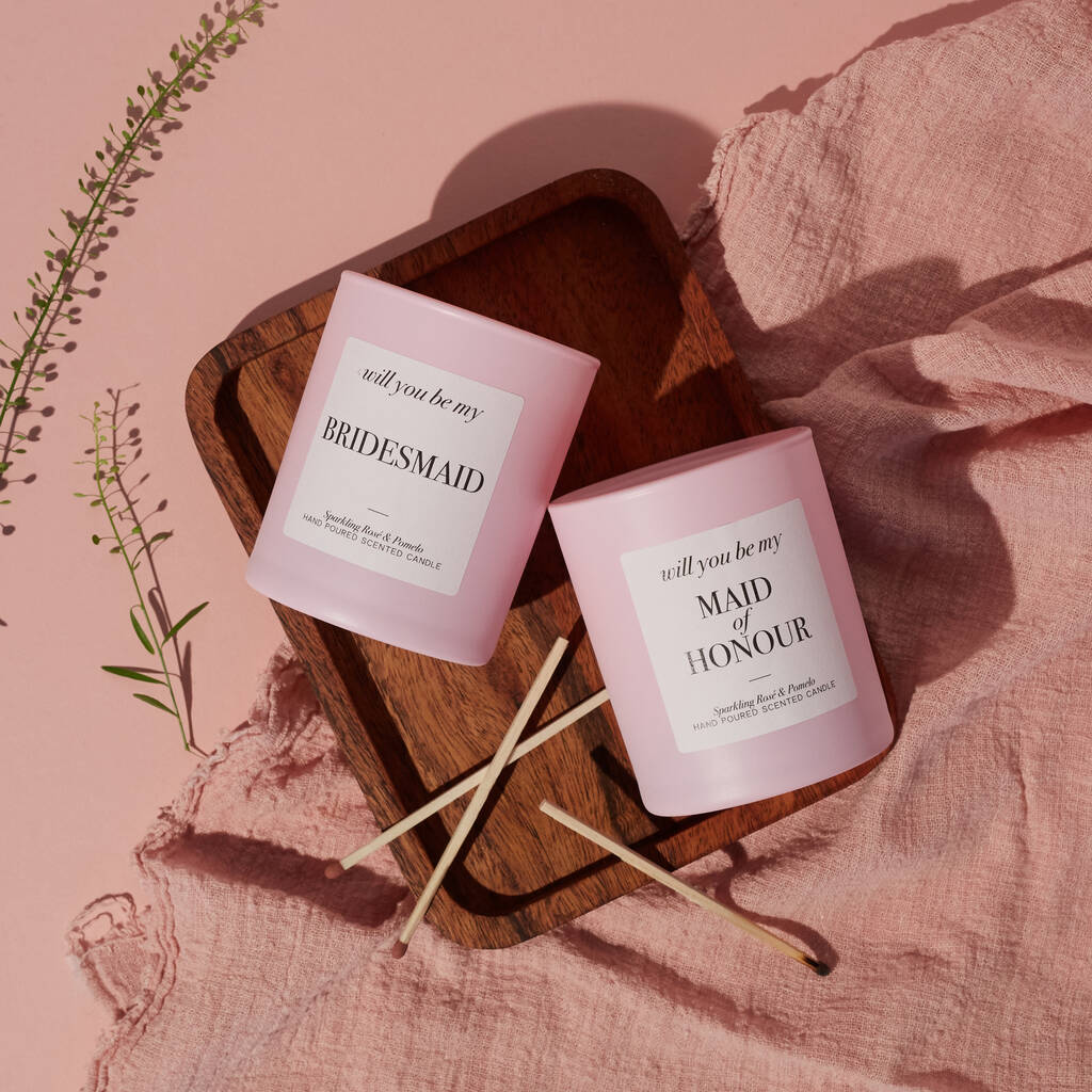 Maid of Honour candle - pink